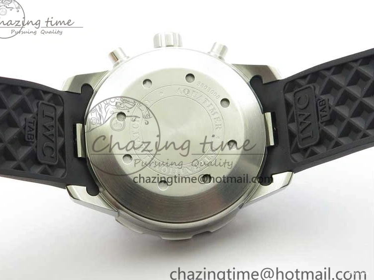 MIROTIME 0305 Aquatimer Chrono IW376702 SS BLS 1:1 Best Edition Black Dial on Black Rubber Strap A WellDesigned 7105
